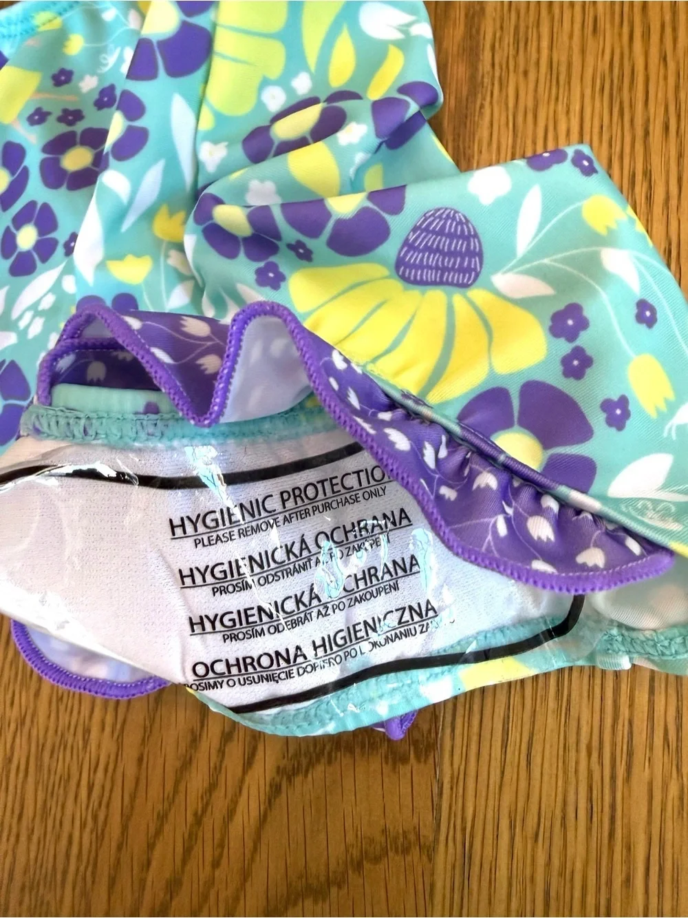 Flap Happy Girls 2T One Piece Swimsuit Aqua Purple Floral Fairy Ruffle NWT